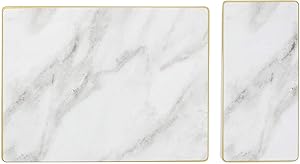 Sugar & Cloth Serving Set, 2-piece, Marble/Gold Trim