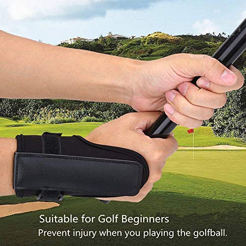 eecoo Golf Swing Training Aids, Straight Practice Wrist Brace with Adjustable Loop & Hook, Analyze Your Swing at Home, Trainer Corrector Golfer Bag Accessory, Fit Male or Female
