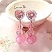 Clip-on Earrings for Kids,4pc Girl Clip-on Earrings Ear Clip Drop Earrings for Pretend Play Princess Girl Party Favor Birthday Gift Heart- Butterfly - Shaped Clip-on Earrings Value Set