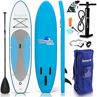 SereneLife Inflatable Stand Up Paddle Board (6 Inches Thick) with Premium SUP Accessories & Carry Bag | Wide Stance,...