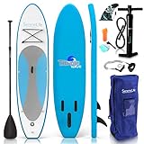 SereneLife Inflatable Stand Up Paddle Board (6 Inches Thick) with Premium Accessories & CarryBag | Wide Stance, Bottom Fin for Paddling, Surf Control, Non-Slip Deck