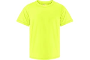 GUICIZI Boys Rash Guard Swim Shirt UPF 50+ Short Sleeve Athletic Shirts Quick Dry Fit Sun Shirt Neon Tees for Kids Girls Youth 2-16Y