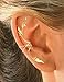 Delicate 3 Leaf Full Ear Spray Ear Cuff Non-pierced Cartilage Wrap Earring Single Left in Gold over Sterling Silver