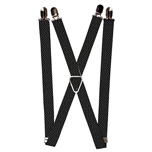 Black and Grey Chevron Stripes Suspenders
