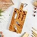 VonShef Herringbone Acacia Cheese Board Server Plate, Paddle Platter Board with Hanging Loop and 3 Piece Cheese Knife Serving Utensil Set, Wooden, with Gift Box