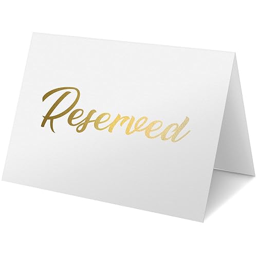 10 Pack Black Reserved Table Signs for Wedding 3x4 Cardstock Reserved ...