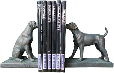 Gifts Direct 2 U Dog Bookends Set of 2 Black Labrador Vintage Ornament
