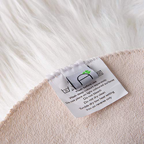 Ashler Faux Fur Rug, Fluffy Shaggy Area Rug Ultra Soft 3 x 3 Feet Round