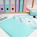 Oxford A4 Plastic Document Popper Wallets Assorted Pastel Pack of 5 view 3