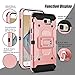 Galaxy J7 V Case, Galaxy J7 Perx Case, Galaxy J7 Sky Pro Case, Venoro Heavy Duty Shockproof Rugged Protection Case Cover with Belt Swivel Clip and Kickstand for Samsung Galaxy Halo/J7 2017(Rose Gold)