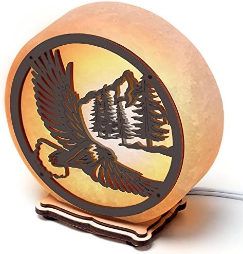 Nightlight «Bald Eagle» - Natural Crystal Rock White Salt Lamp ARTSALT with Premium UL dimmer Switch in Craft Box