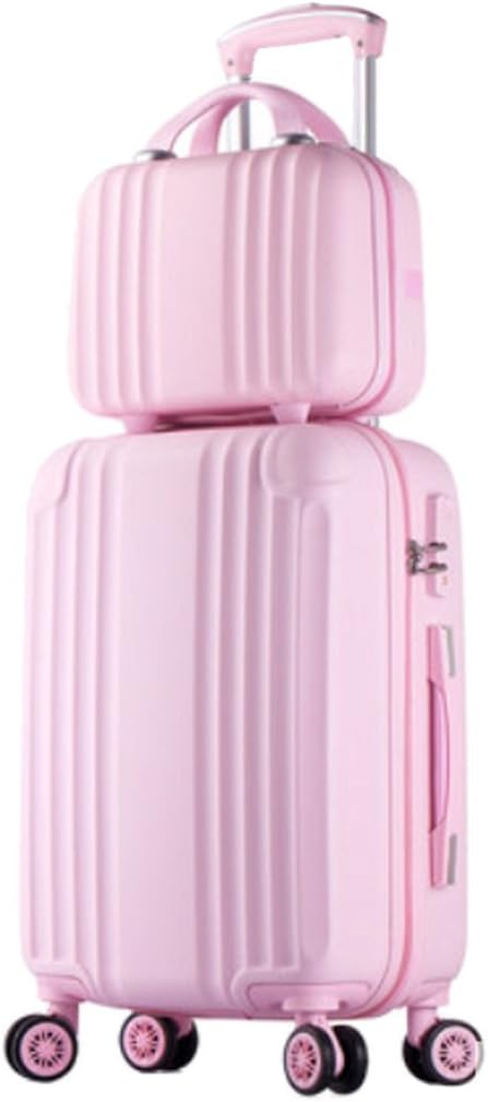 Womens ABS Spinner Luggage Candy Color Hardside Rolling Zipper Suitcase - 26 Inch Pink