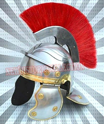 Roman Centurion Helmet With Red Plume Medieval Knight Crusader Armour-Replica