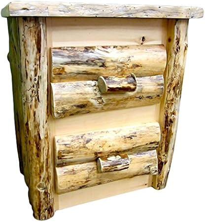 Amazon Com Midwest Log Furniture Rustic Log Nightstand 2 Drawer Furniture Decor