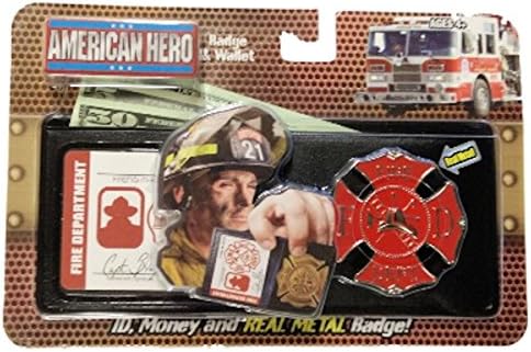 Real American Hero Metal Badge and Wallet Fire Fighter