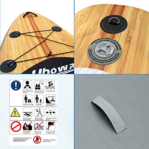 UBOWAY Two Layer Inflatable Stand Up Paddle Board 11 ft Long 32 inch Wide 6 inch Thick iSUP with