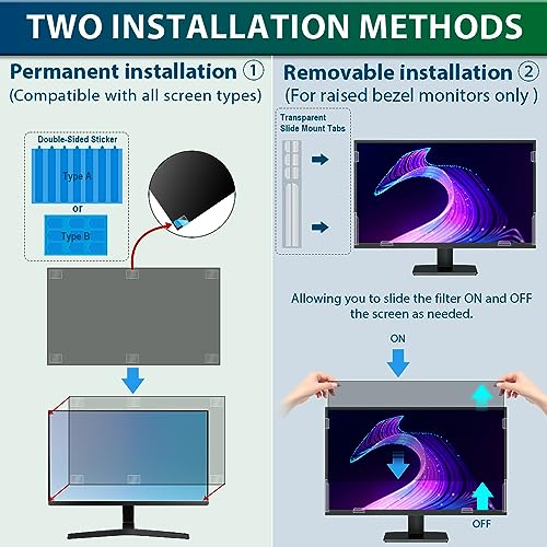 STARY 27 Inch 16:9 Computer Privacy Screen Filter for Widescreen Monitor and Laptop - Anti-Glare - Anti-Scratch Protector Film - Data Confidentiality Shield [1 Pack]