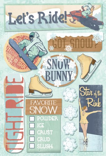 Karen Foster 11540 Design Acid and Lignin Free Scrapbooking Sticker Sheet, Snow Bunny