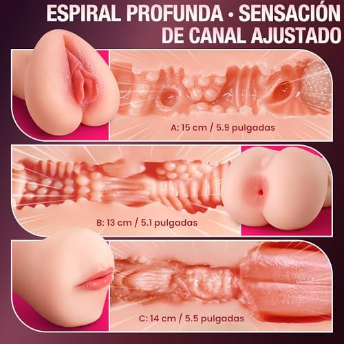 Conjunto de Masturbador Masculino de 3 Peças, Brinquedos Sexuais em TPE Macio Homem
