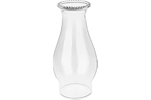 LVACODV Oil Lamp Chimney Replacement – Clear Hurricane Lamp Glass Shade (Wave Style) for Kerosene Lamps – 3 Inch Base（1 Pack）