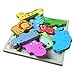 Portland Puzzle Co. - 3D Wooden Animal Jigsaw Puzzle Set & Play Pieces with wooden Assembly Tray - Animal Kingdom Theme - Fun, Educational & Interactive