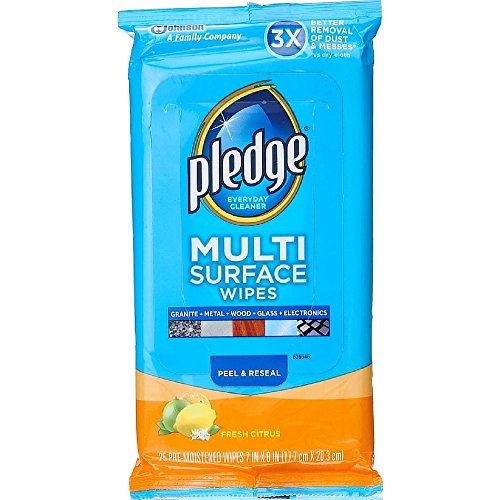Pledge Multi Surface Everyday Wipes 25 ea (Pack of 2) Health and