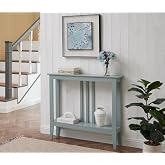Kings Brand Narrow Console Table w/Storage Shelf for Entryway, Ice Blue | Slim Sofa Table for Hallway, Foyer or Living Room with Open Shelf for D&eacute;cor, Books &amp; Everyday Essentials