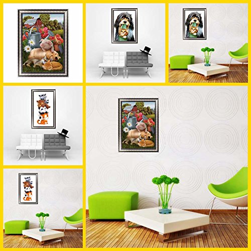 Chige DIY 5D Diamond Painting Kit, Cross Stitch Craft Kits Rhinestone Embroidery Wall Stickers Pasted Picture Drawing for Living Room Craft Home Wall Decor (Christian - 7) (Animal) - Thumbnail 5