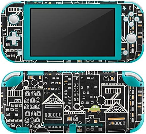 Igsticker Nintendo Switch Lite 専用 デザインスキンシール 全面 任天堂 スイッチ ライト 専用 ゲーム機 カバー アクセサリー フィルム ステッカー エアフリー ユニーク 建物 車 黒 ブラック イラスト Video Game Video Game Sweatbroadway Com