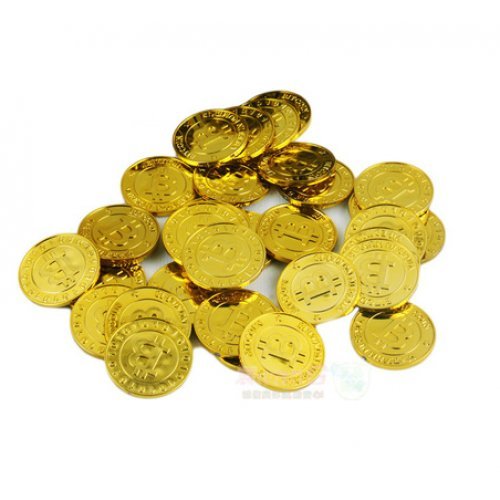 Bitcoins for Party (50 Bitcoin Pieces, Gold Color)