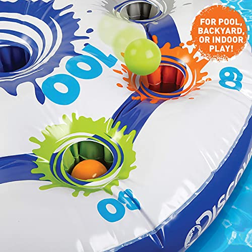 Discovery Kids Inflatable Target Toss Floating Pool Game with 10 Balls