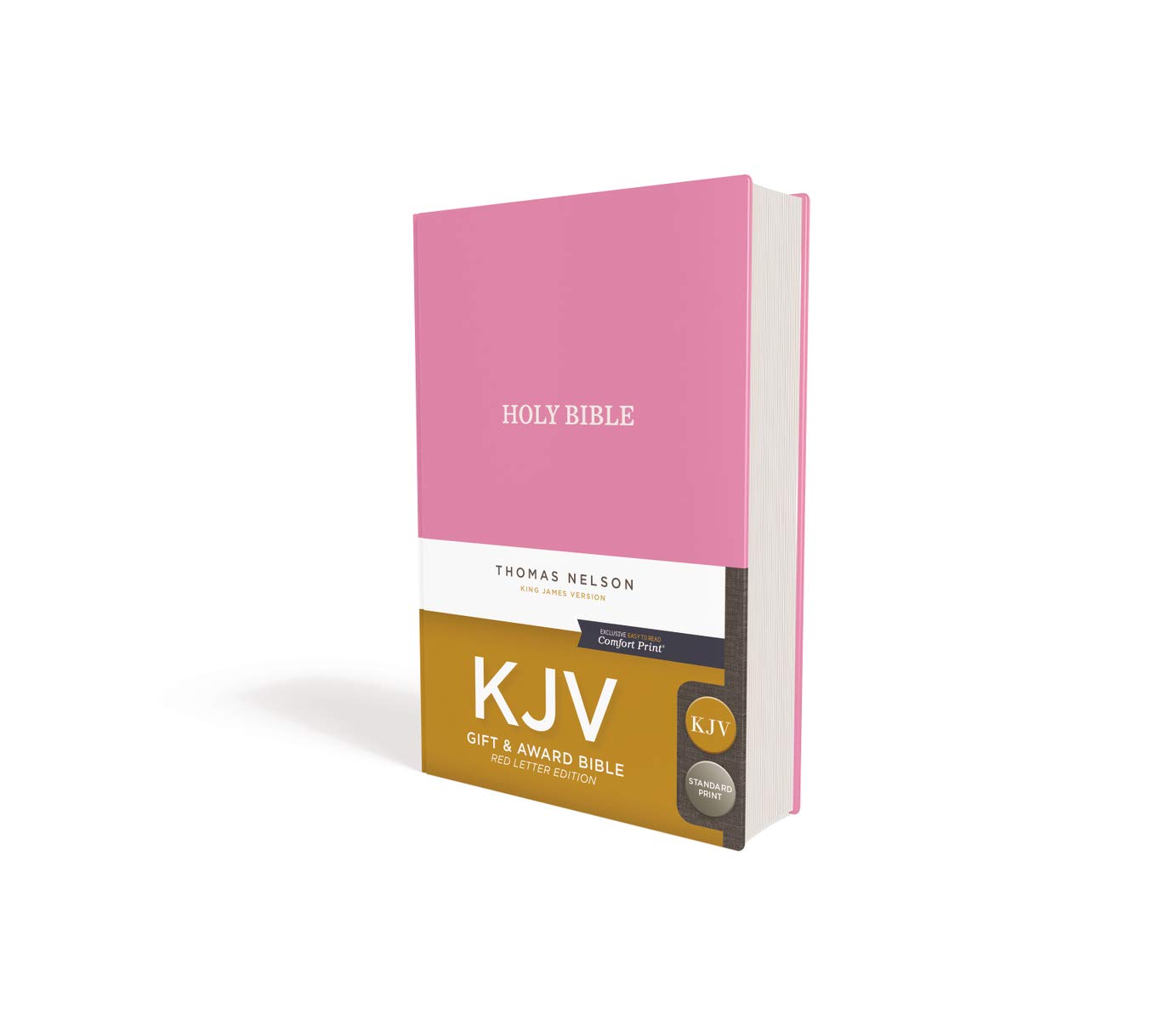 Kjv Gift And Award Bible Leather Look Pink Red Letter Comfort Print Holy Bible King James Version Thomas Nelson 9780718097950 Amazon Com Books