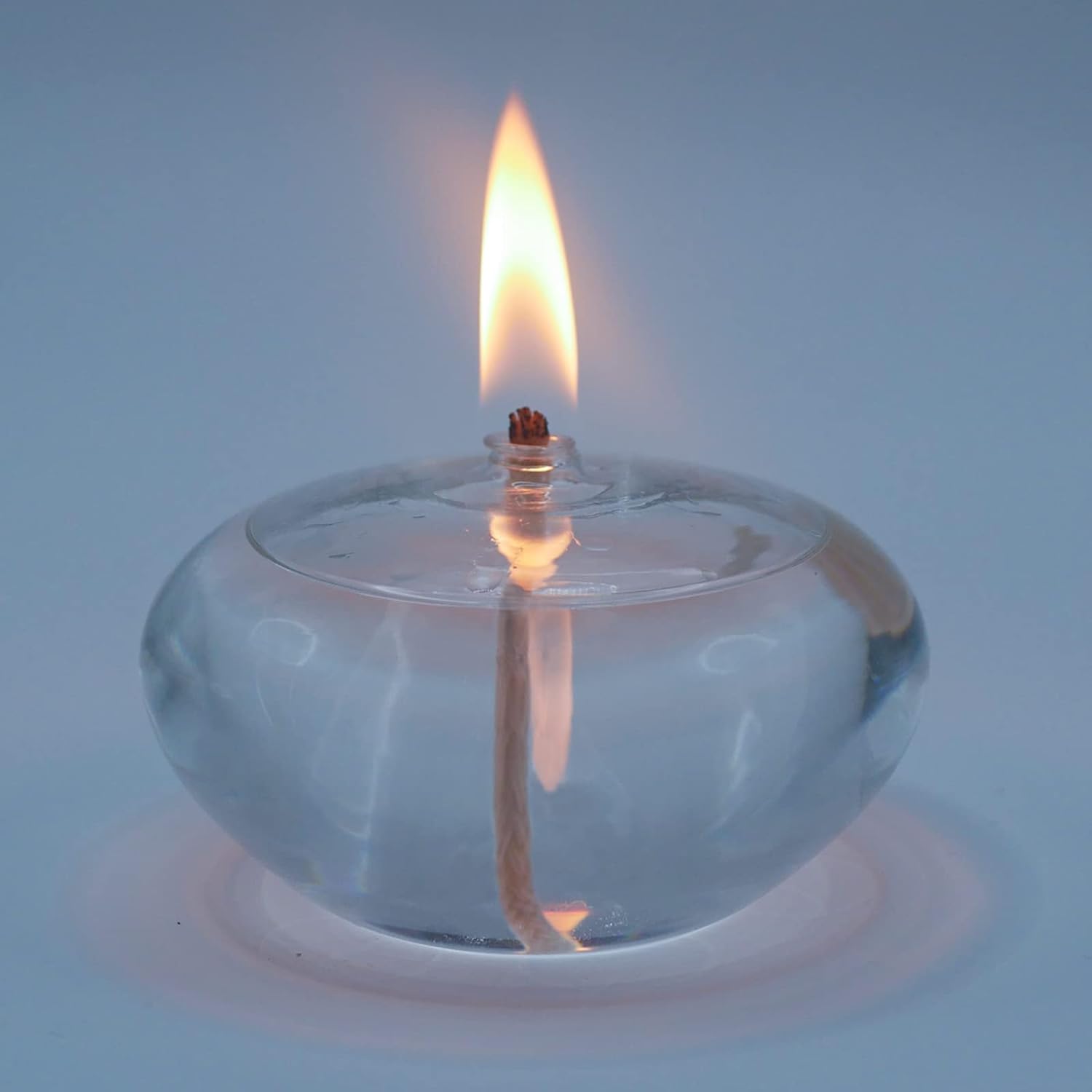 Oil Lamps & Accessories - GXFCCYXT Refillable Liquid Petite Oil lamp - Sturdy Borosillicate Glass Oil Candle (Oval)