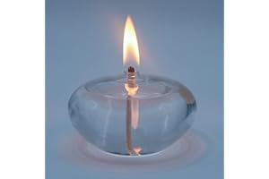 GXFCCYXT Refillable Liquid Petite Oil lamp - Sturdy Borosillicate Glass Oil Candle (Oval)