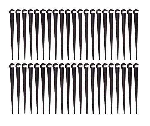 UCLEVER 100pcs Irrigation Drip Support Stakes for 1/4-Inch Tubing Hose Flower Beds, Vegetable Gardens, Herbs Gardens