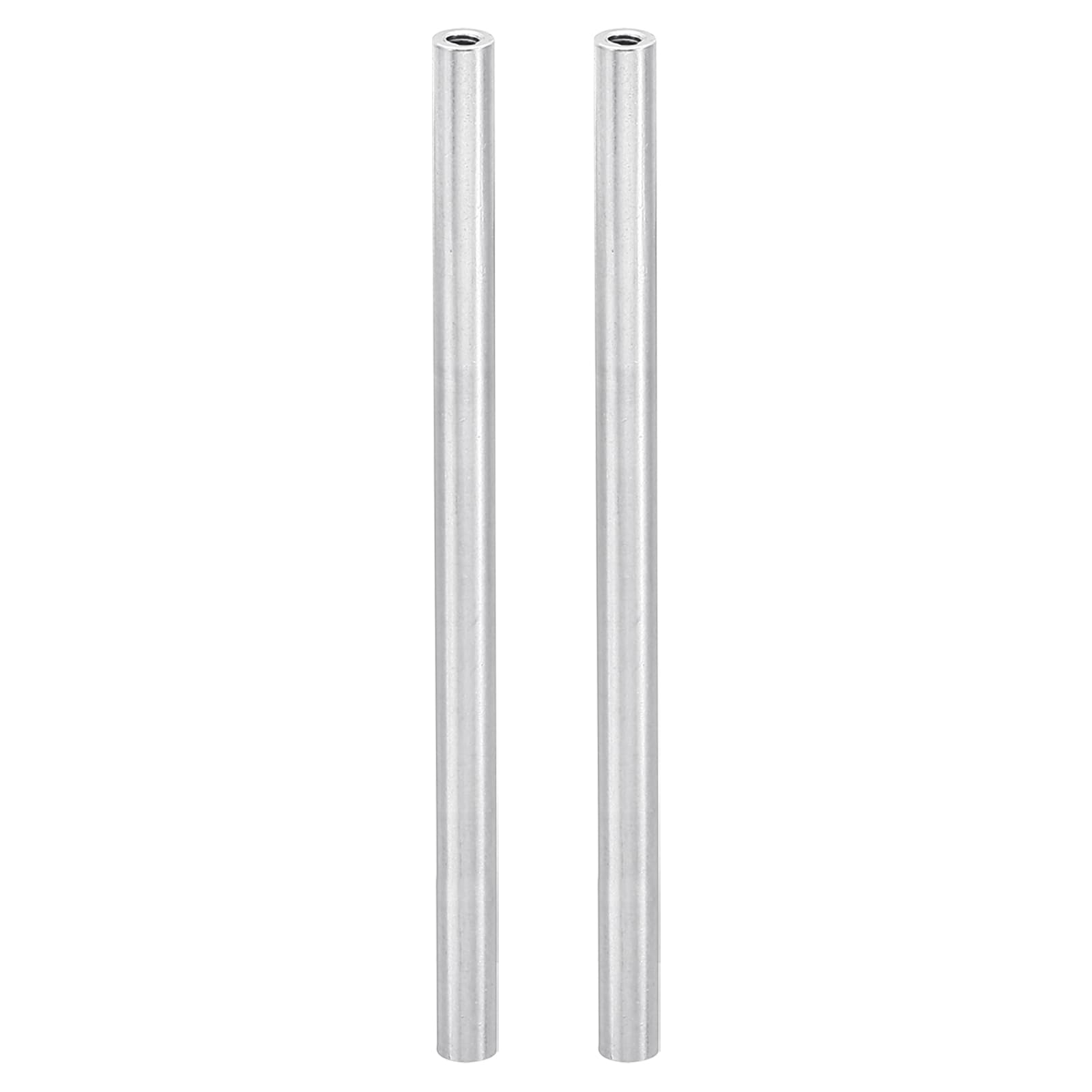 PATIKIL 2pcs M3 Metal Threaded Standoff Spacer Nuts, Round Aluminum Spacers Female Coupling Screws, 1/8" ID x 3/16" OD, Silver 3x5x90mm — image 1