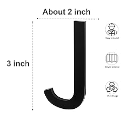 3 Inch Acrylic Frosted Matte Black Letter