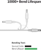 Tonton 15W 3M DC Extension Cable 12V 1.25A Pure Copper Wire White view 2