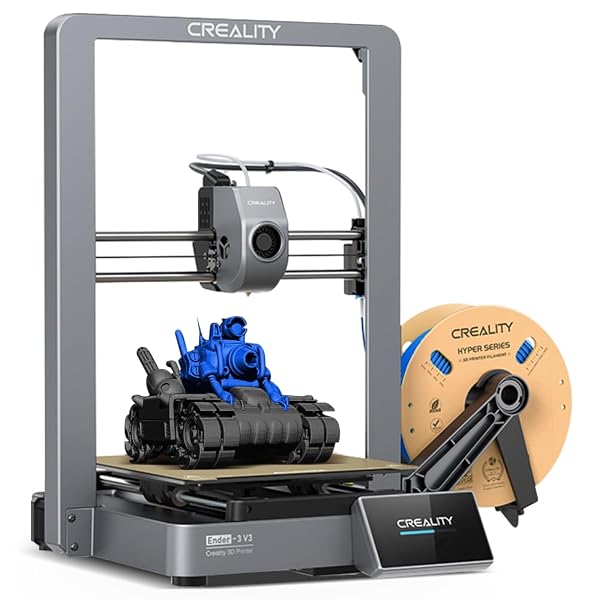 OFFICIAL CREALITY ENDER 3 V3 3D PRINTER WITH 600MM/S PRINTING SPEED, UPGRADED WITH CORE XZ MOTION SYSTEM CLOG-FREE EXTRUSION 60W 300℃ HOTEND HEATER AUTO LEVELING BUILD VOLUME 8.66X8.66X9.84 INCH