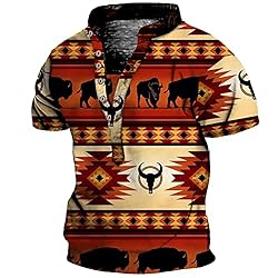 Mens Bohemia Crewneck Tops 2023 Fashion Blouses