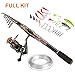 PLUSINNO Fishing Rod and Reel Combos Carbon Fiber Telescopic Fishing Pole with Reel Combo Sea Saltwater Freshwater Kit Fishing Rod Kit
