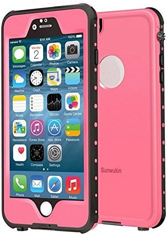 Sunwukin [Pro Series] IP68 Waterproof Protective Case for iPhone 6s/iPhone 6 (4.7 inch) With Built-in Clear Screen Protector Shockproof Snowproof Dirtpoof Design (Pink)