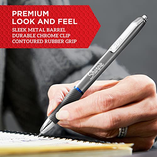 Sharpie SGel, Gel Pens, Sleek Metal Barrel, Gunmetal, Medium Point (0