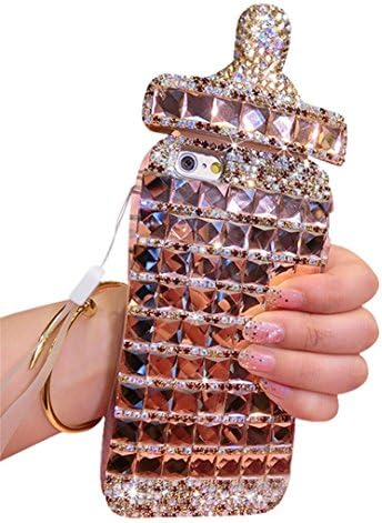 iPhone 7 plus Case,iPhone 8 plus Case,BabeMall Luxury 3D Gold Diamond Cute Style Baby Bottle Shape Armor Shockproof Soft GEL Case with Lanyard (iPhone 7 plus/8 plus, Gold)