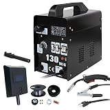 ZENY MIG130 Gas-Less Flux Core Wire Automatic Feed Welder Welding Machine w/Free Mask AC Current 60 AMP - Commercial Grade - 110 V