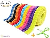 Block Tape for Lego Bricks, Non-toxic Cuttable Reusable Compatible with Major Brands Building Blocks, self adhesive Baseplate Strips for kids, 10 colors 3.2 feet, bonus a safe scissors, Toy Gift.
