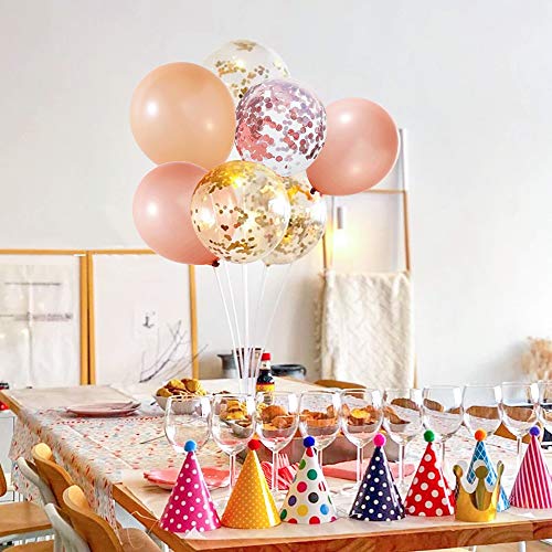 image for RUBFAC 80pcs 12 Inches Glitter Latex Balloons (Rose Gold, Rose Gold Co