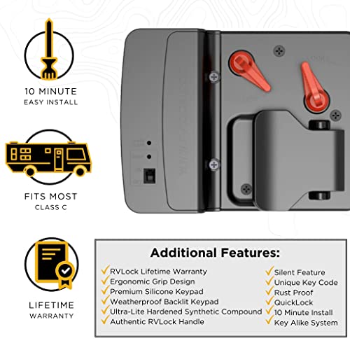 RVLock Class C Charter Keyless Entry Keypad and Handle with Fob, All