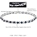 RIZILIA Round Multi-Color CZ Birthstone White Gold Plated Tennis Bracelet, 7
