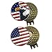 PINMEI 2 Sets of Golf Ball Markers with Magnetic Golf Hat Clips, American Flag and Eagle